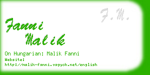 fanni malik business card